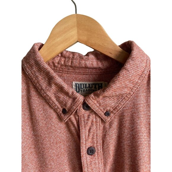 Duluth Trading Company Orange Button Down Long Sleeve Shirt 2XL Slim Fit - Picture 3 of 7